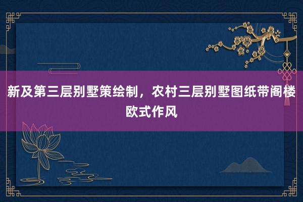 新及第三层别墅策绘制，农村三层别墅图纸带阁楼欧式作风